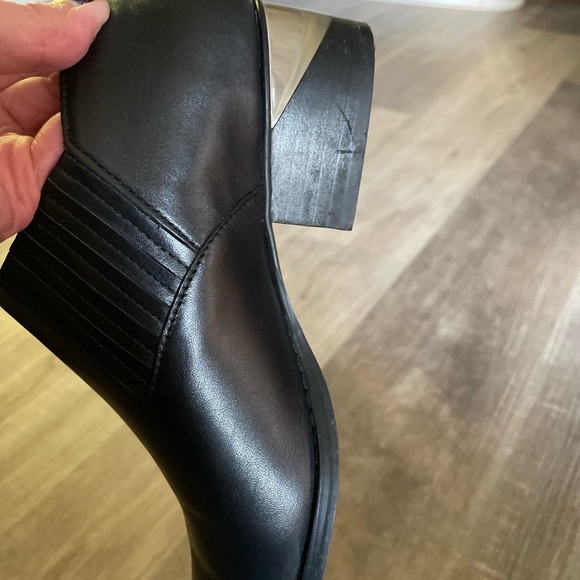 Steve Madden cowboy black leather unique heel leather boots  size 6 - Picture 8 of 13